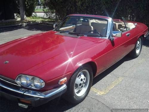 Hot red jaguar xjs convertible