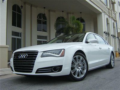 2012 audi a8 l 17k miles white / beige