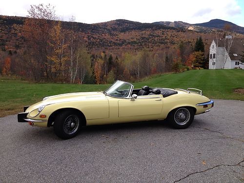 1974 jaguar e-type v12 series 3 primrose yellow