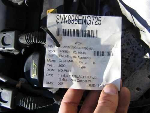 09 Mini Cooper 1.6L 14 FI DOHC 16V Turbo, US $3,000.00, image 4