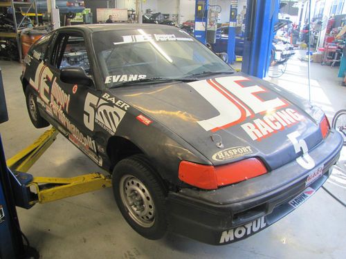 1989 honda crx si ita scca spec 10-point caged retired race car shell