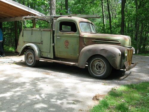 1947 vintage ford pickup at&amp;t telephone truck survivor hotrod