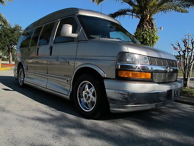 2003 chevrolet conversion van hightop 7 passenger leather low miles lcd tv dvd c