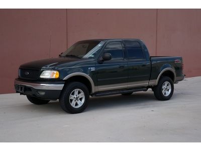 02 ford f150 crew cab lariat fx4 4x4 leather running boards adj pedals clean!!!!