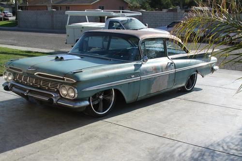 1959 chevrolet bel air 2dr sedan, low rod, rust rod...