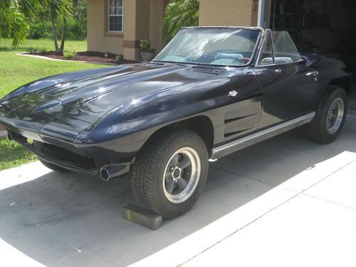 1964 corvette project car. daytona blue
