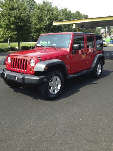 2011 jeep wrangler sport unlimited 4x4 red hardtop-t top