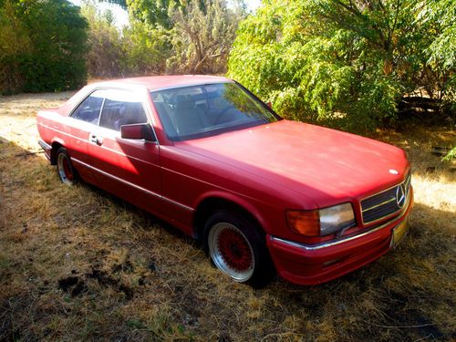 Red 1984 mercedes 500 sec - model c126