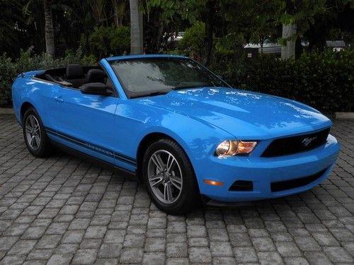 12 mustang v6 premium convertible grabber blue ext leather shaker sync bluetooth