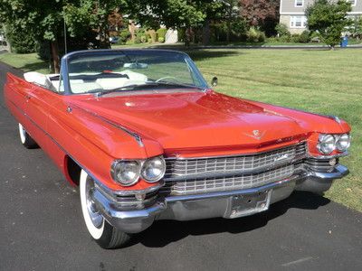 1963 cadillac series 62 convertible red white clean loaded southern state car