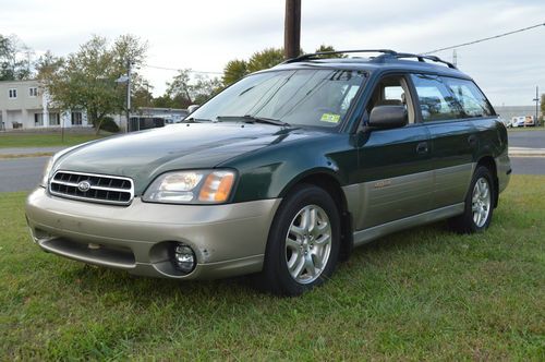 2002 green subaru legacy outback wagon awd 2.5l automatic 20/25mpg runs great