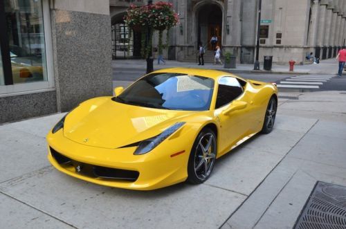 2011 ferrari 458 italia yellow carbon fiber seats 20&#034; diamond wheels! great car!