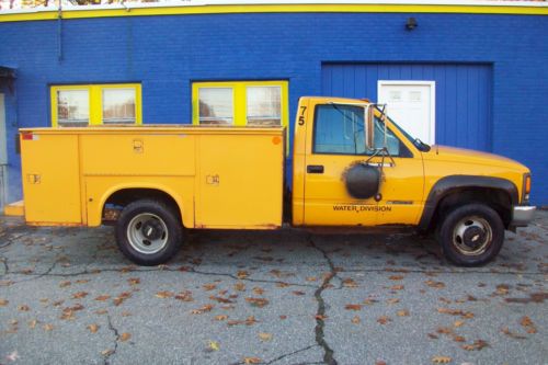 97 chevy 3500 4x4 1 ton utility body automatic work truck 1 owner town municipal