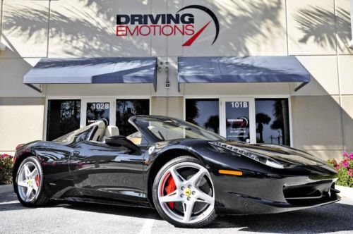 2014 ferrari 458 italia spider! nero/cream! afs! loaded! low miles!!