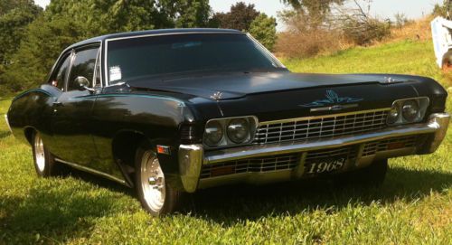 1968 chevrolet chevy bel air 427 custom black runs &amp; looks great + carter carbs