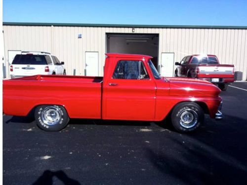 66 red c10 swb 350/350th factory tachometer triple bucket seats