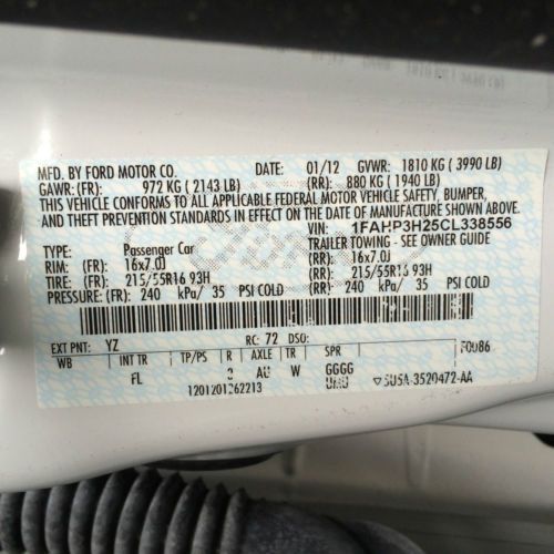 2012 Ford Focus SEL LOW 40K MILES FWD SALVAGE NO RESERVE SALVAGE, image 12