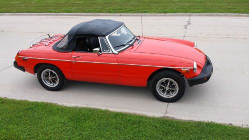 1978 original mgb convertible w/ 21k milles - orange - always stored.