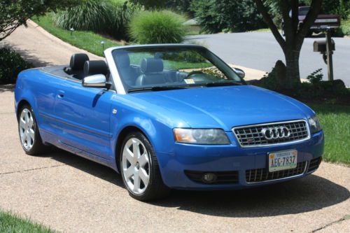 Audi s4 quattro 4.2l 380hp v8 2005 cabriolet convertible rare sprint blue pearl