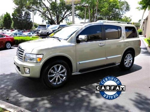 Infiniti qx56 78k mi clean carfax v8 navi heated leather tow dvd clean loaded