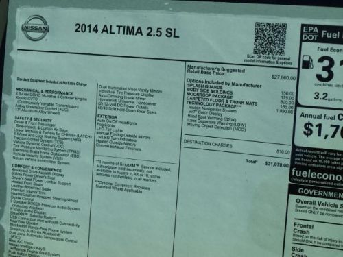 2014 Nissan Altima 2.5 SL, US $27,121.00, image 7