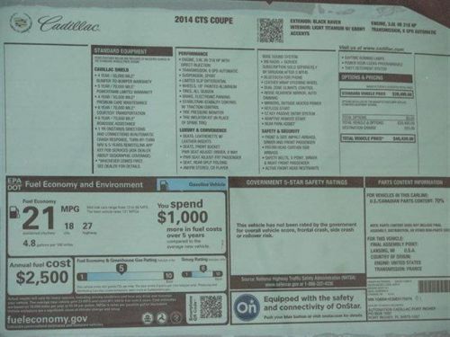 2014 Cadillac CTS Base, US $40,420.00, image 5