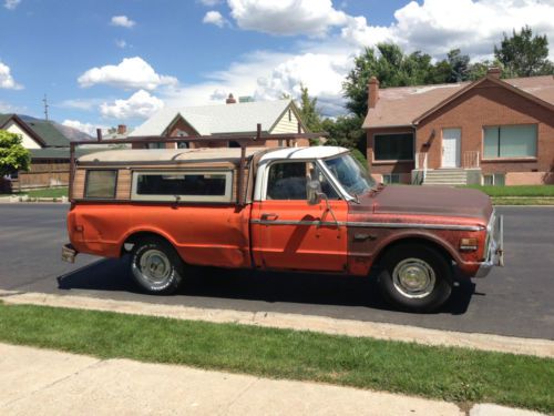 Running orange/white 1971 &#039;71 chevy c10 c-10. good engine/trans - no reserve