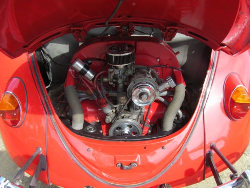 Rebuilt, red, 1965, 12-volt, vw, beetle, clean title, regular gas