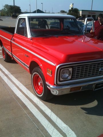 C-10 deluxe..orange &amp; white..new chevy 350 engine with 3,000 miles...new paint.