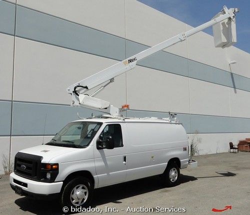 2008 ford econoline e350 31' bucket van 5.4l v8 altec at200av boom truck a/c