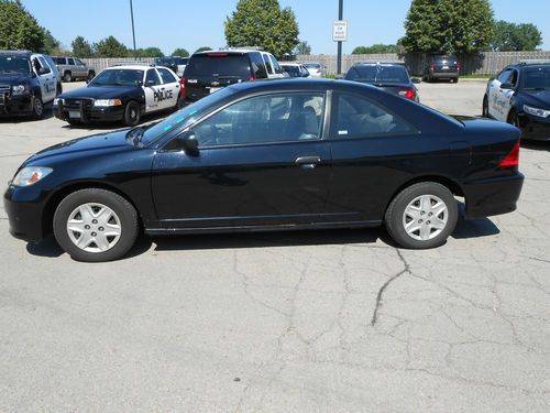 2005 honda civic dx vp, police auction - no reserve