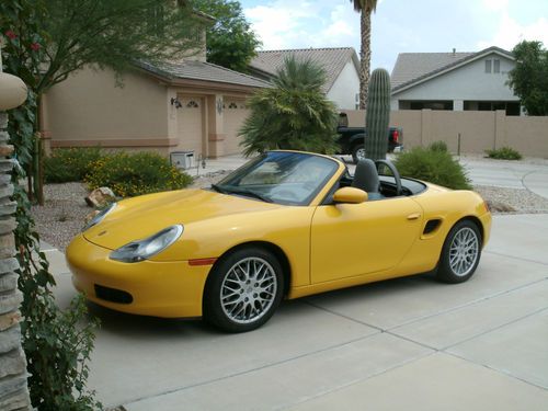 2001 beautiful yellow porsche boxster