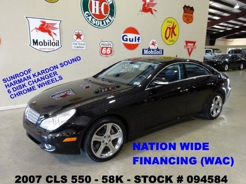 07 cls550,sunroof,leather,h/k logic 7,6 disk cd,18in chrome whls,58k,we finance!