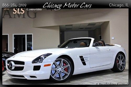 2012 mercedes benz sls convertible designo mystic white 3800 miles bang&amp;olufsen!