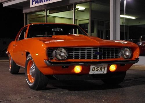 1969 camaro copo clone, hugger orange fresh restoration, best of everything