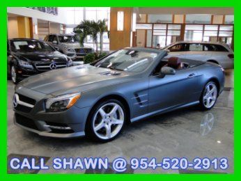 2014 sl550 new, rare shadow grey matte finish, red leather, mercedes-benz dealer