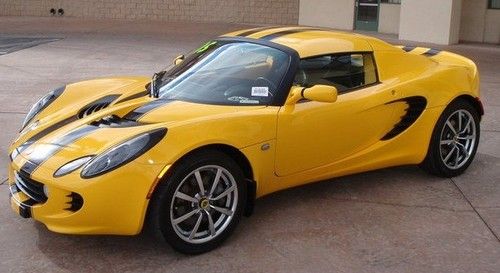 2005 lotus elise, saffron, racing stripes, front/rear star shield, hard top