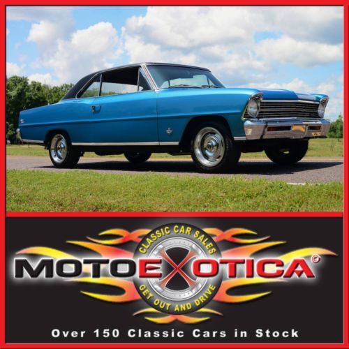 1967 chevy nova ss-marina blue-restored to factory specifications-incredible car