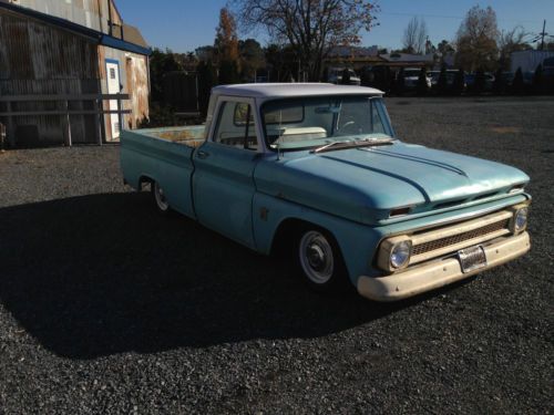 1964 CHEVY C10 FLEET SIDE SHORT BED CALIFORNIA PATINA BARN FIND SHOP TRUCK, image 7
