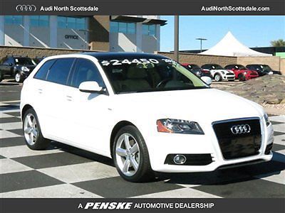 12 audi a3 white  beige leather  pano roof car fax one owner warranty 32k miles