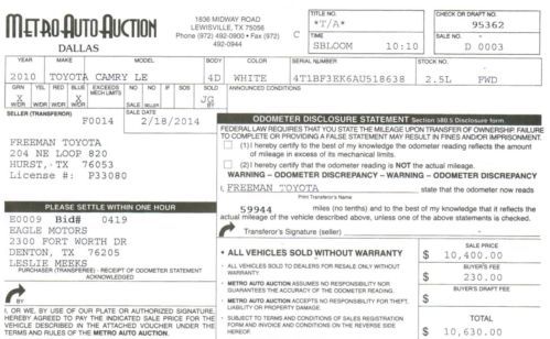 LE Camry 4DR Sedan 2 Owner NO RESERVE, image 9