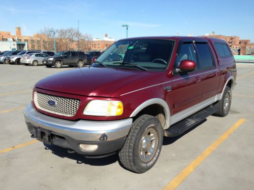 2003 ford f-150 lariat crew cab pickup 4-door 5.4l leer bed cap