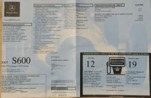 Mercedes Benz S600 2007, US $42,000.00, image 4