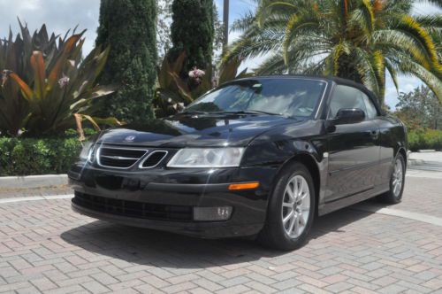 2005 saab 9-3 arc convertible,triple black,low miles,power top,mint,no rust,