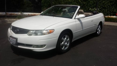 2003 toyota solara sle convertible pearl white with leather interior