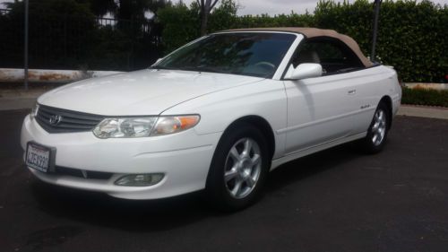 2003 Toyota Solara SLE convertible pearl white with leather interior, image 2