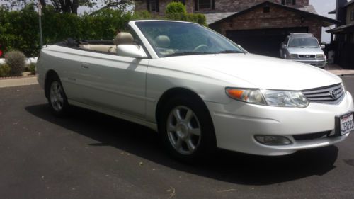 2003 Toyota Solara SLE convertible pearl white with leather interior, image 4