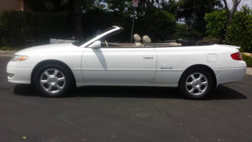 2003 Toyota Solara SLE convertible pearl white with leather interior, image 5
