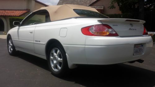 2003 Toyota Solara SLE convertible pearl white with leather interior, image 6