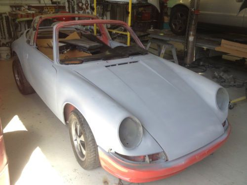 1973 porsche 911e targa project, orig aubergine comes with 1969 911 targa roller